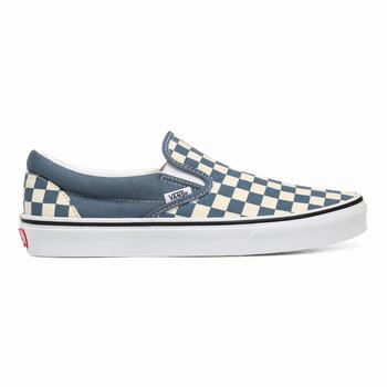 Vans Checkerboard Classic - Miesten Slip-on kengät - Sininen/Valkoinen